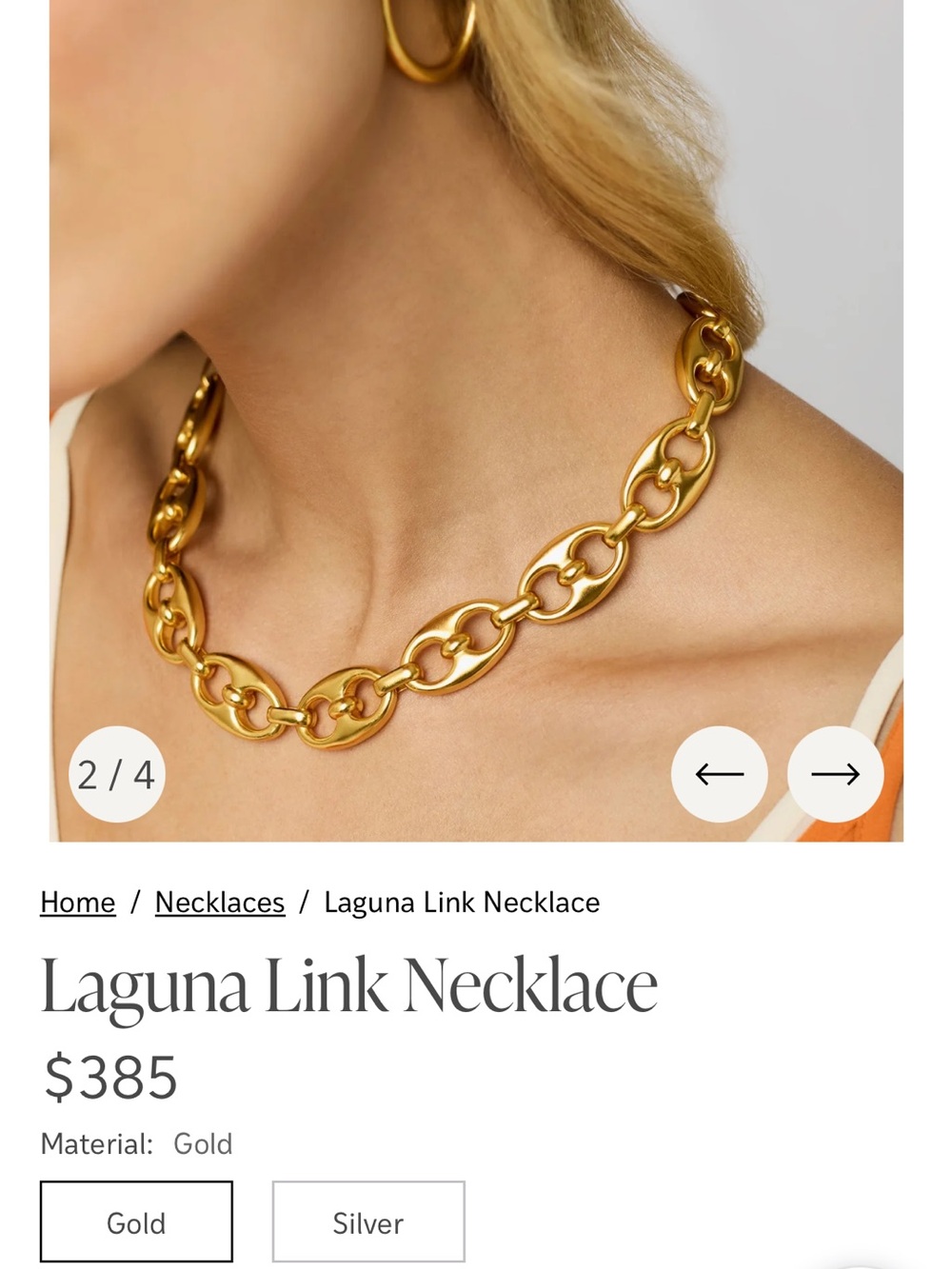 Julie Vos Gold Link Necklace